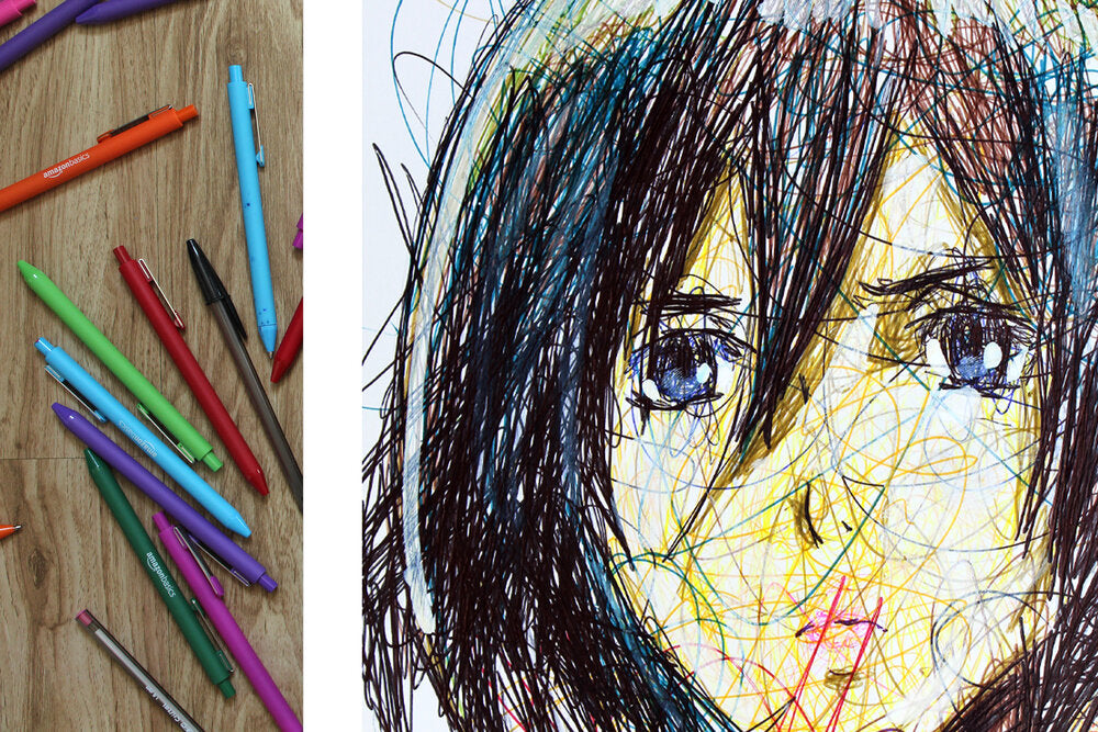 Maikasa Ballpoint Pen Scribble Art Print-Cody James by Cody