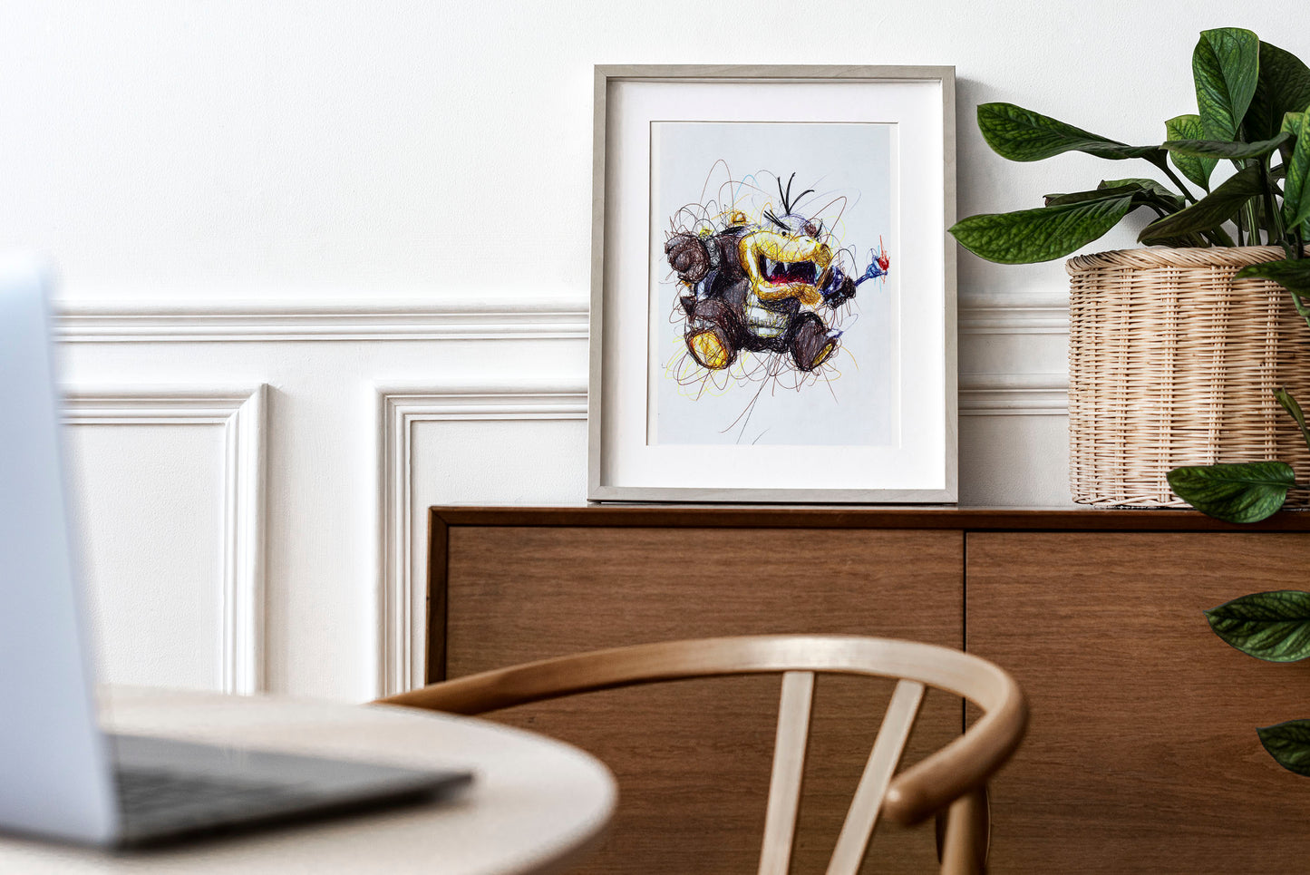 Morton Koopa Ballpoint Pen Scribble Art Print
