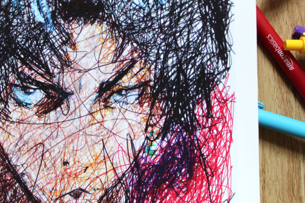 Mugen Ballpoint Pen Scribble Art Print-Cody James by Cody
