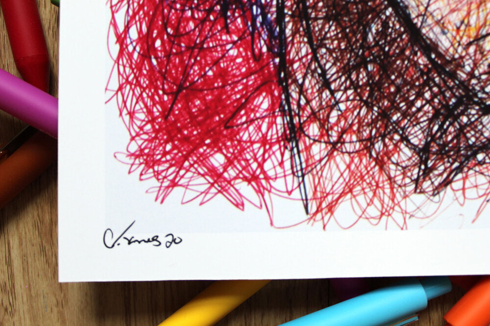 Mugen Ballpoint Pen Scribble Art Print-Cody James by Cody