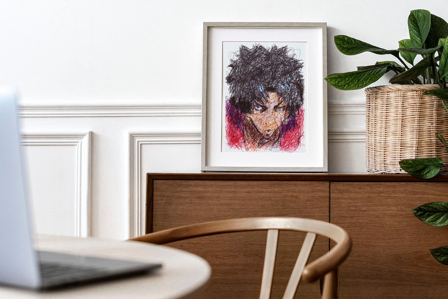 Mugen Ballpoint Pen Scribble Art Print