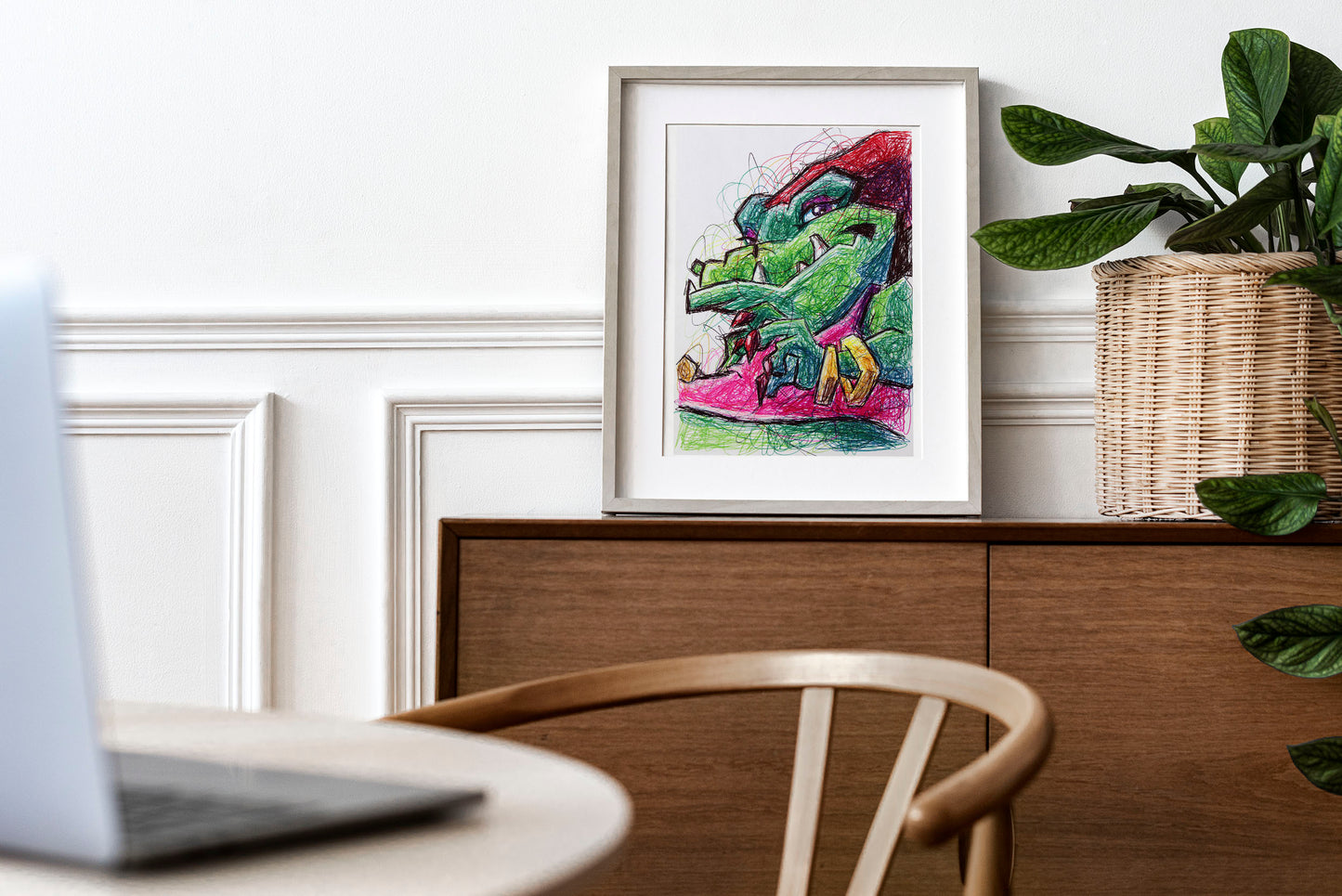 Mz Ruby Ballpoint Pen Scribble Art Print