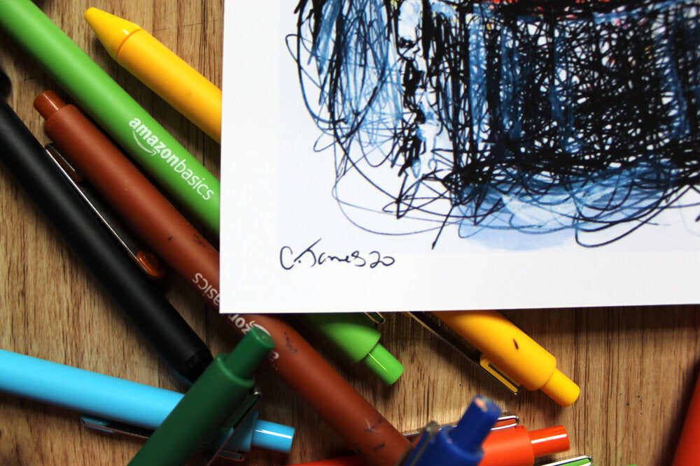 Naruto Ballpoint Pen Scribble Art Print-Cody James by Cody