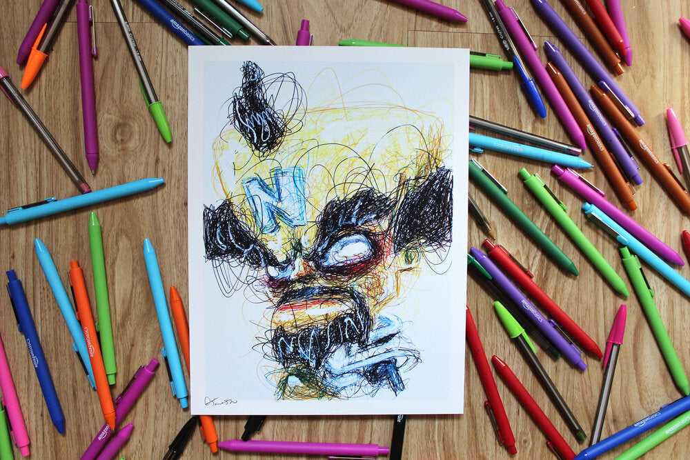 Crash Bandicoot Complete Ballpoint Pen Art Print Set-Cody James by Cody