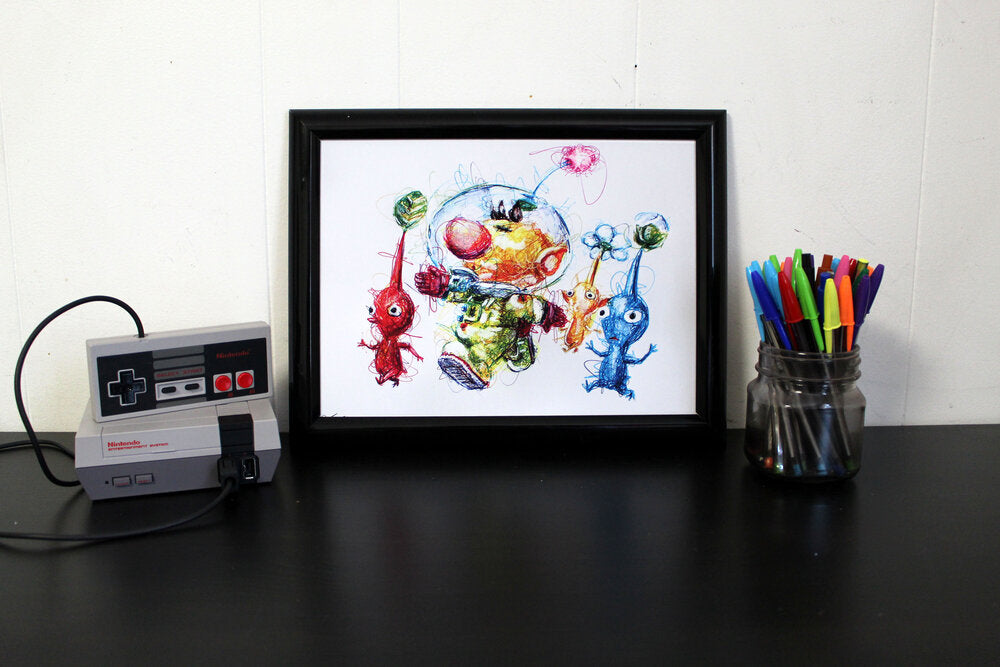 Olimar Ballpoint Pen Scribble Art Print-Cody James by Cody