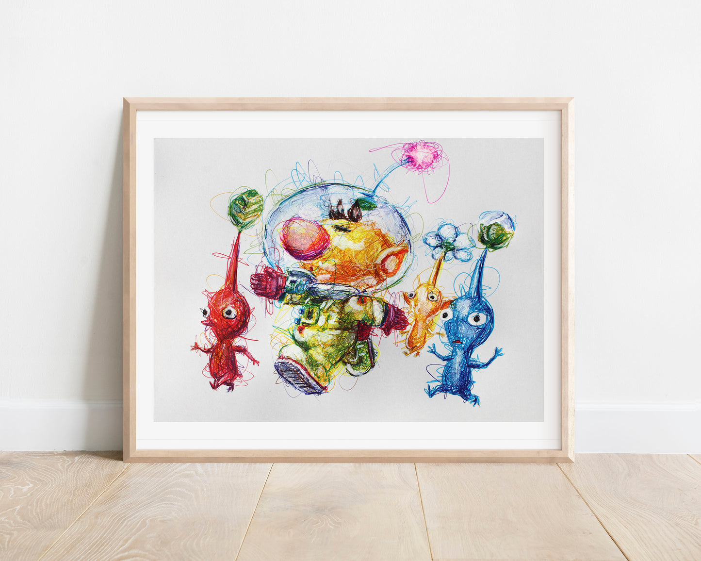 Olimar Ballpoint Pen Scribble Art Print