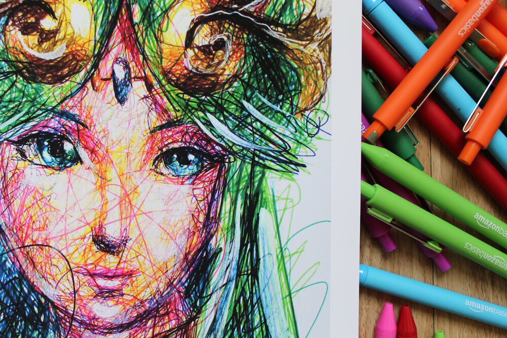 Palutena Ballpoint Pen Scribble Art Print-Cody James by Cody