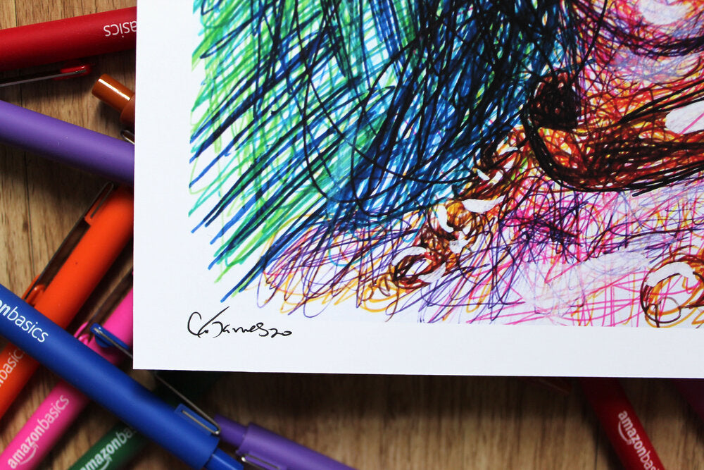 Palutena Ballpoint Pen Scribble Art Print-Cody James by Cody