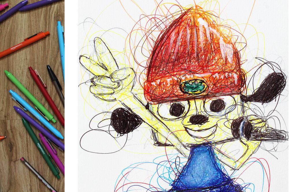 PaRappa Ballpoint Pen Scribble Art Print-Cody James by Cody