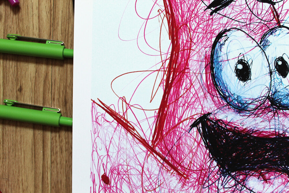 Patrick Star Ballpoint Pen Scribble Art Print-Cody James by Cody