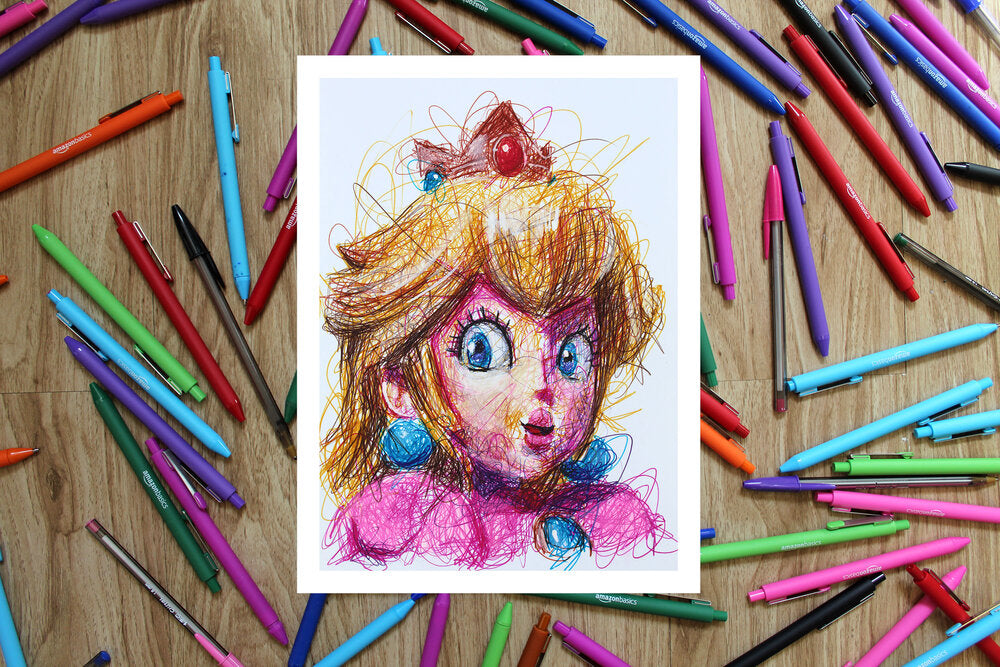 Super Mario Ballpoint Pen Art Print Set-Cody James by Cody
