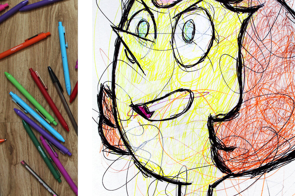 Pearl Ballpoint Pen Scribble Art Print-Cody James by Cody
