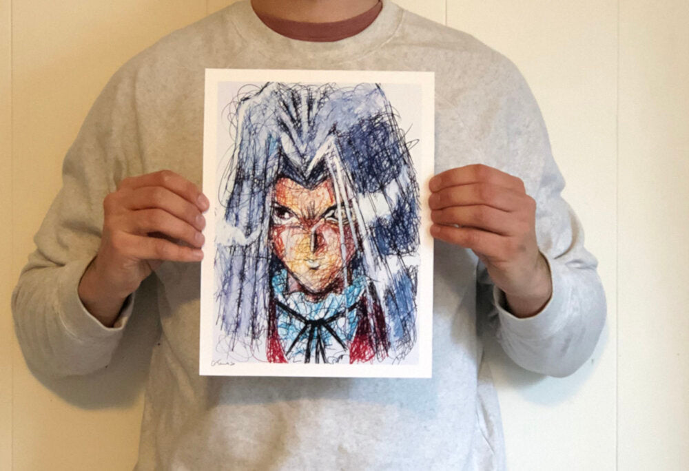 Pegasus Ballpoint Pen Scribble Art Print-Cody James by Cody