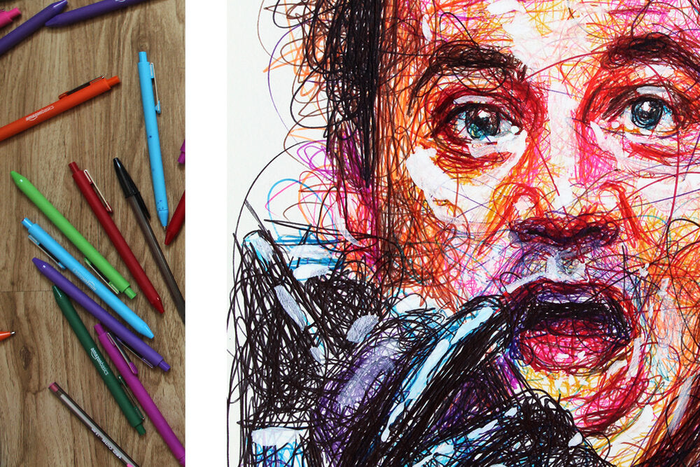 Peter Veckman Ballpoint Pen Scribble Art Print-Cody James by Cody