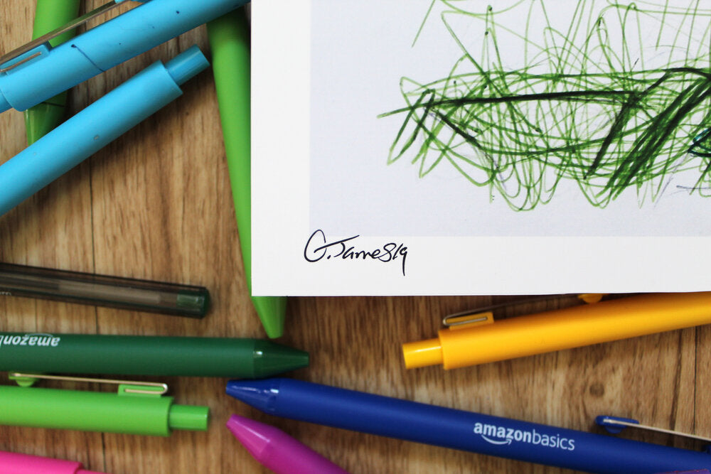 Piccolo Ballpoint Pen Scribble Art Print-Cody James by Cody