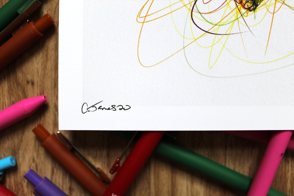 Pichu Ballpoint Pen Scribble Art Print-Cody James by Cody
