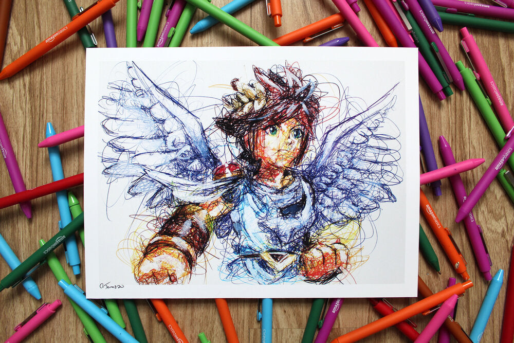 Pit Ballpoint Pen Scribble Art Print-Cody James by Cody