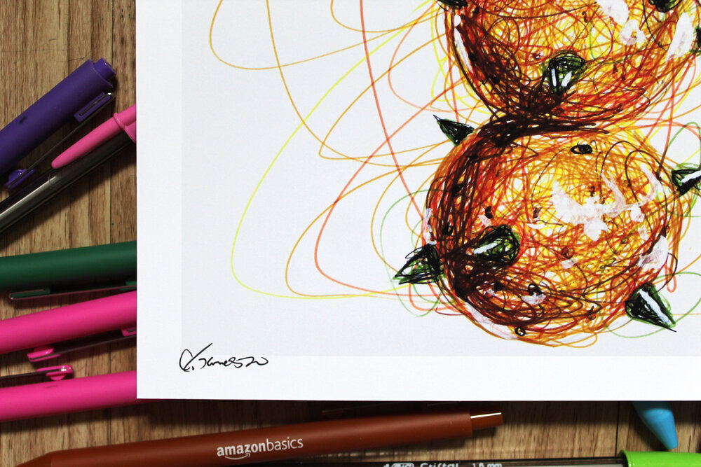 Pokey Ballpoint Pen Scribble Art Print-Cody James by Cody