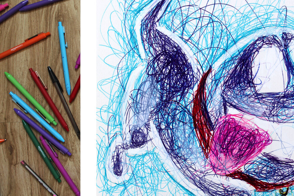 Polterpup Ballpoint Pen Scribble Art Print-Cody James by Cody
