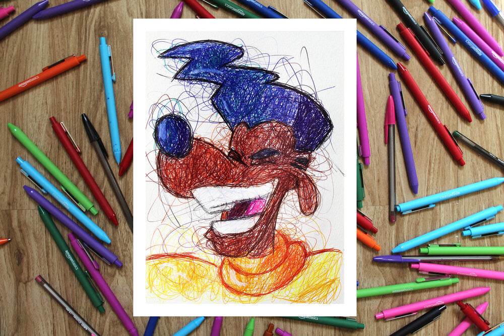 Powerline Ballpoint Pen Scribble Art Print-Cody James by Cody
