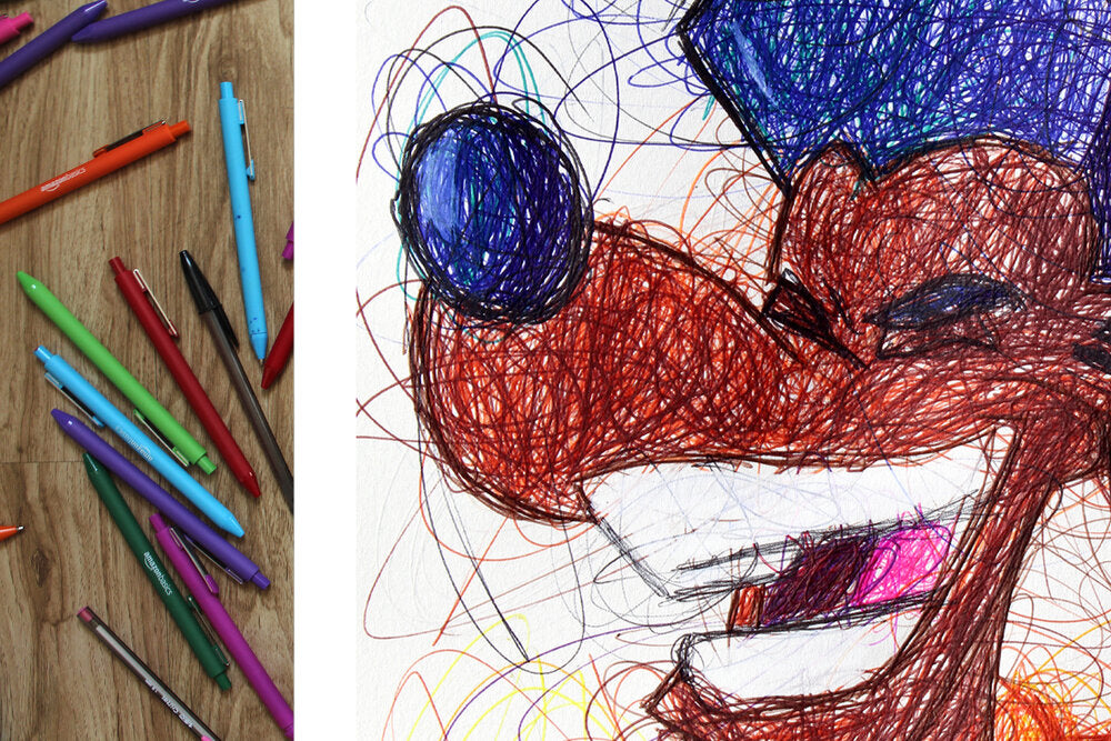 Powerline Ballpoint Pen Scribble Art Print-Cody James by Cody