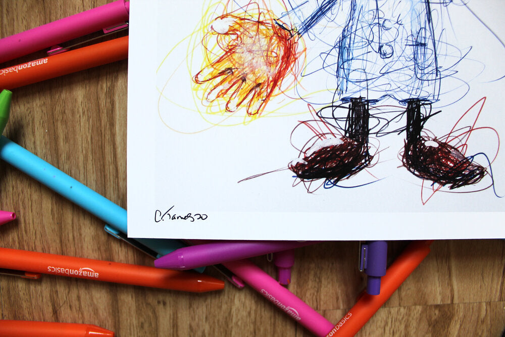 Professor E Gadd Ballpoint Pen Scribble Art Print-Cody James by Cody