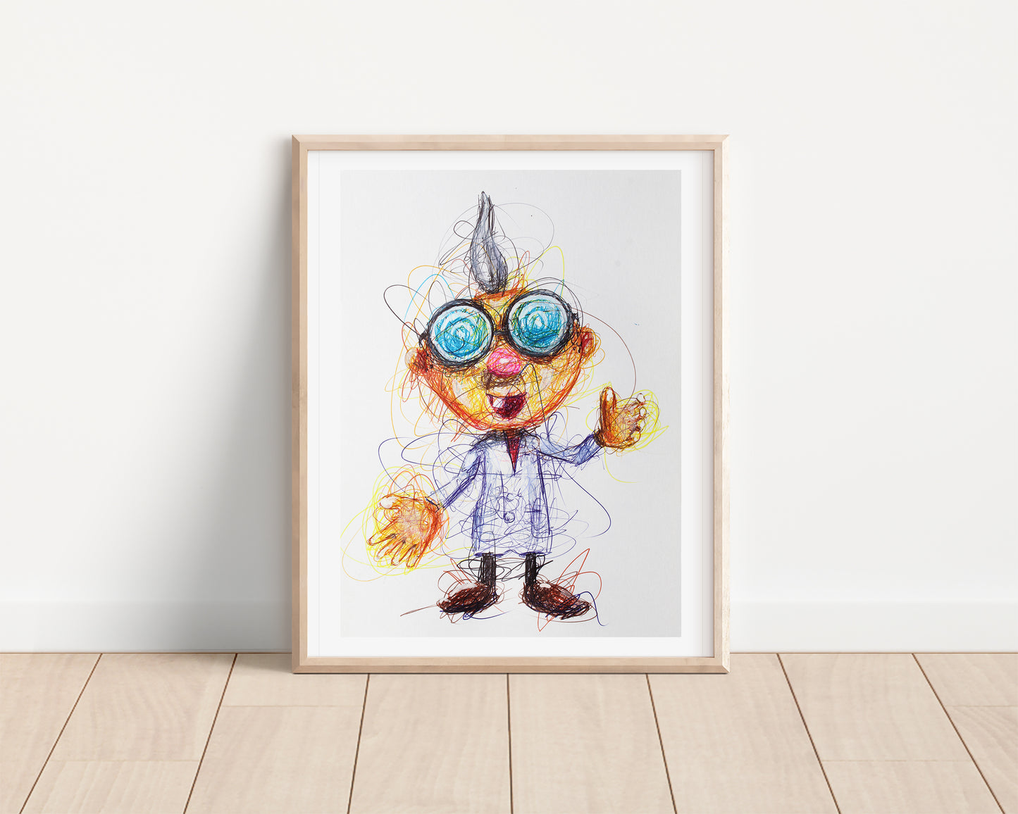 Professor E Gadd Ballpoint Pen Scribble Art Print