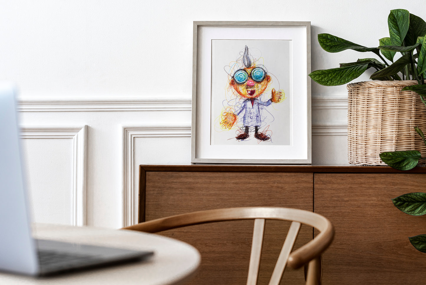 Professor E Gadd Ballpoint Pen Scribble Art Print