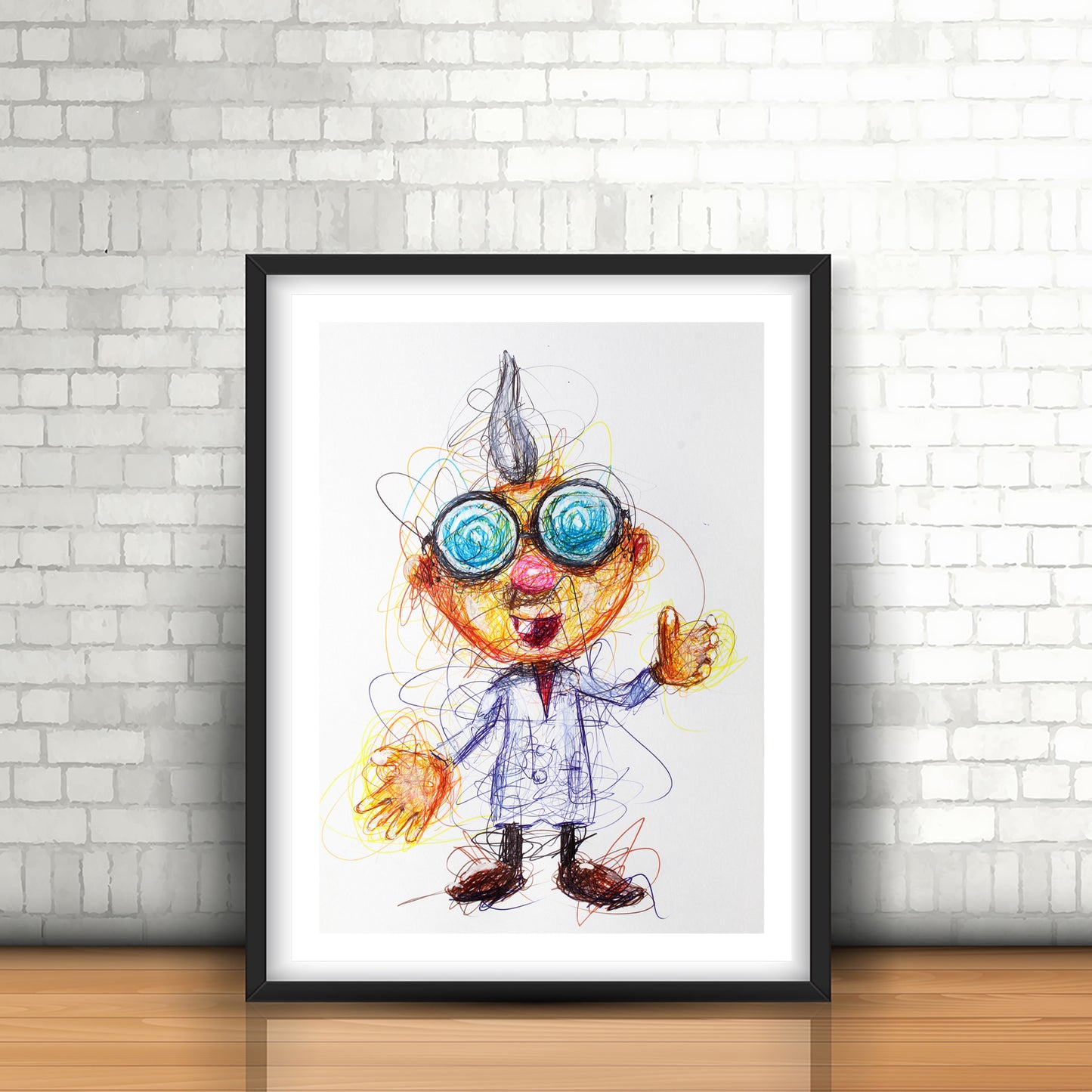 Professor E Gadd Ballpoint Pen Scribble Art Print