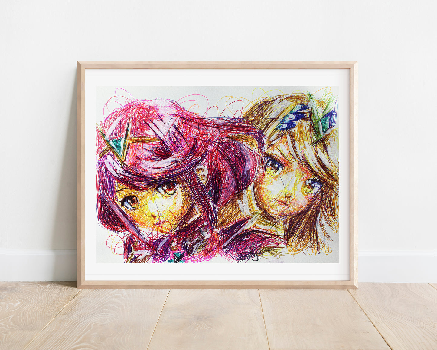 Pyra and Mythra Ballpoint Pen Poster