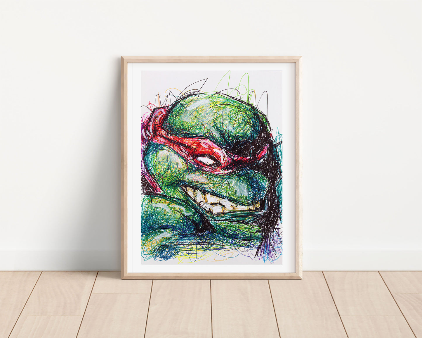 Raphael Ballpoint Pen Scribble Art Print