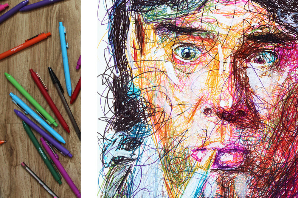 Ray Stanz Ballpoint Pen Scribble Art Print-Cody James by Cody