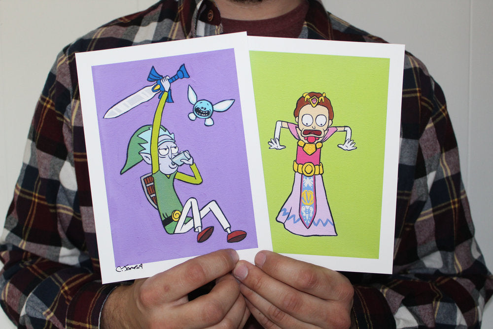 The Legend of Princess Morty and Link Rick Prints-Cody James by Cody