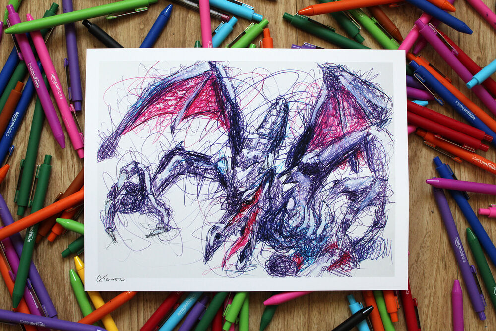 Ridley Ballpoint Pen Scribble Art Print-Cody James by Cody