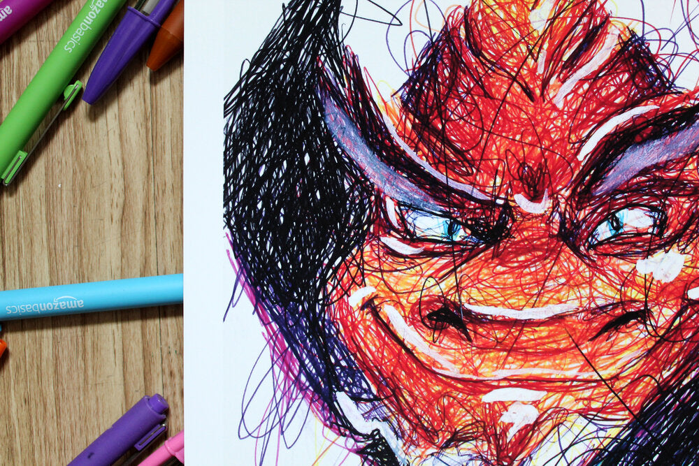 Ripto Ballpoint Pen Scribble Art Print-Cody James by Cody