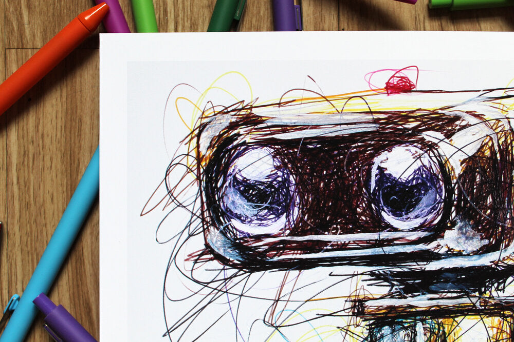 Rob Ballpoint Pen Scribble Art Print-Cody James by Cody