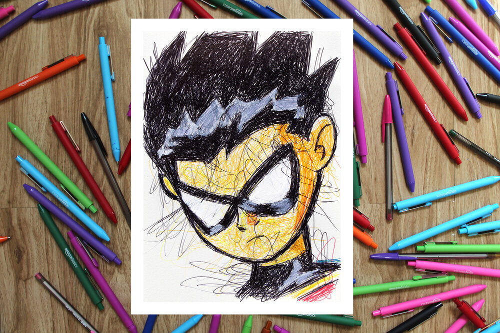Teen Titans Ballpoint Pen Art Print Set-Cody James by Cody