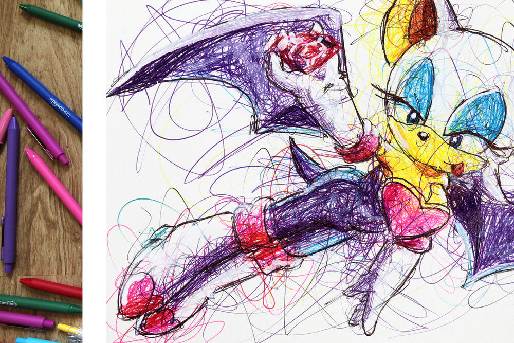 Rouge Ballpoint Pen Art Scribble Print-Cody James by Cody
