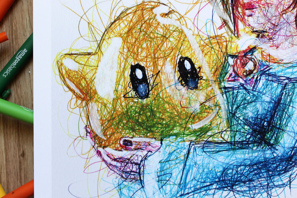 Rosalina Ballpoint Pen Scribble Art Print-Cody James by Cody