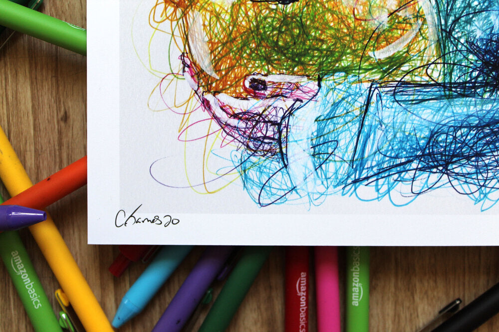 Rosalina Ballpoint Pen Scribble Art Print-Cody James by Cody