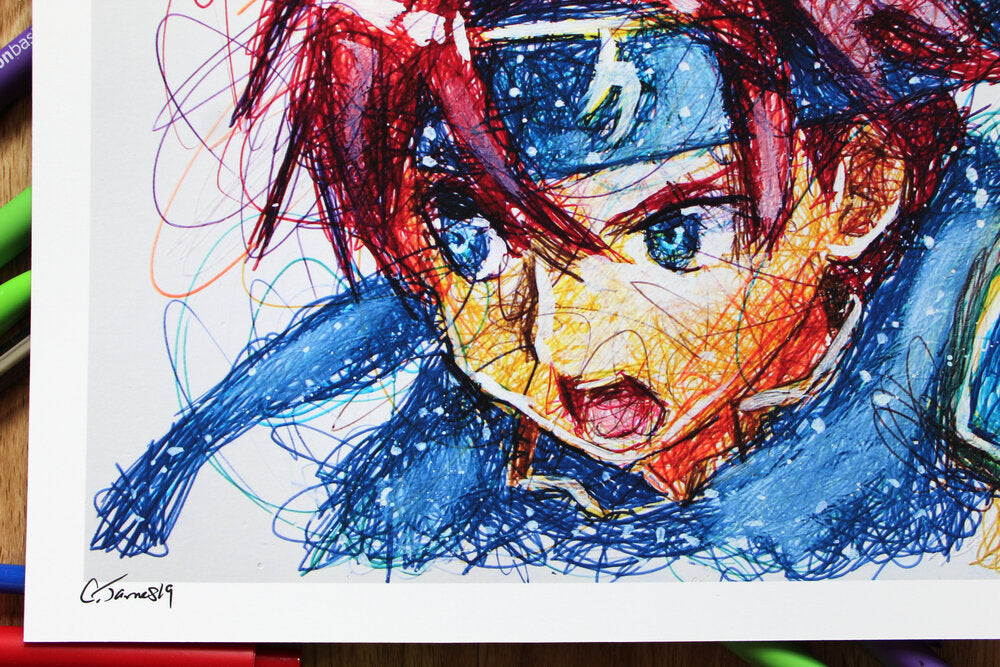 Roy Ballpoint Pen Scribble Art Print-Cody James by Cody