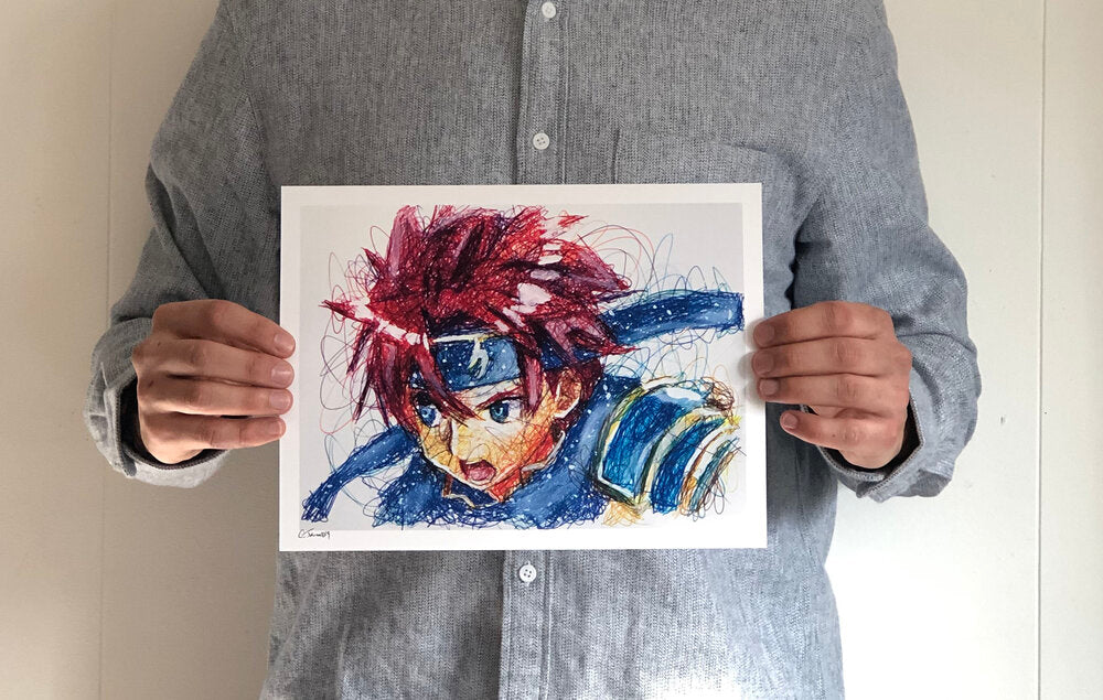 Roy Ballpoint Pen Scribble Art Print-Cody James by Cody