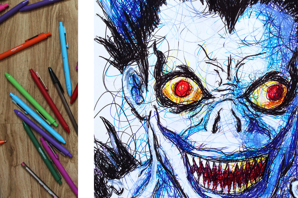 Ryuk Ballpoint Pen Scribble Art Print-Cody James by Cody