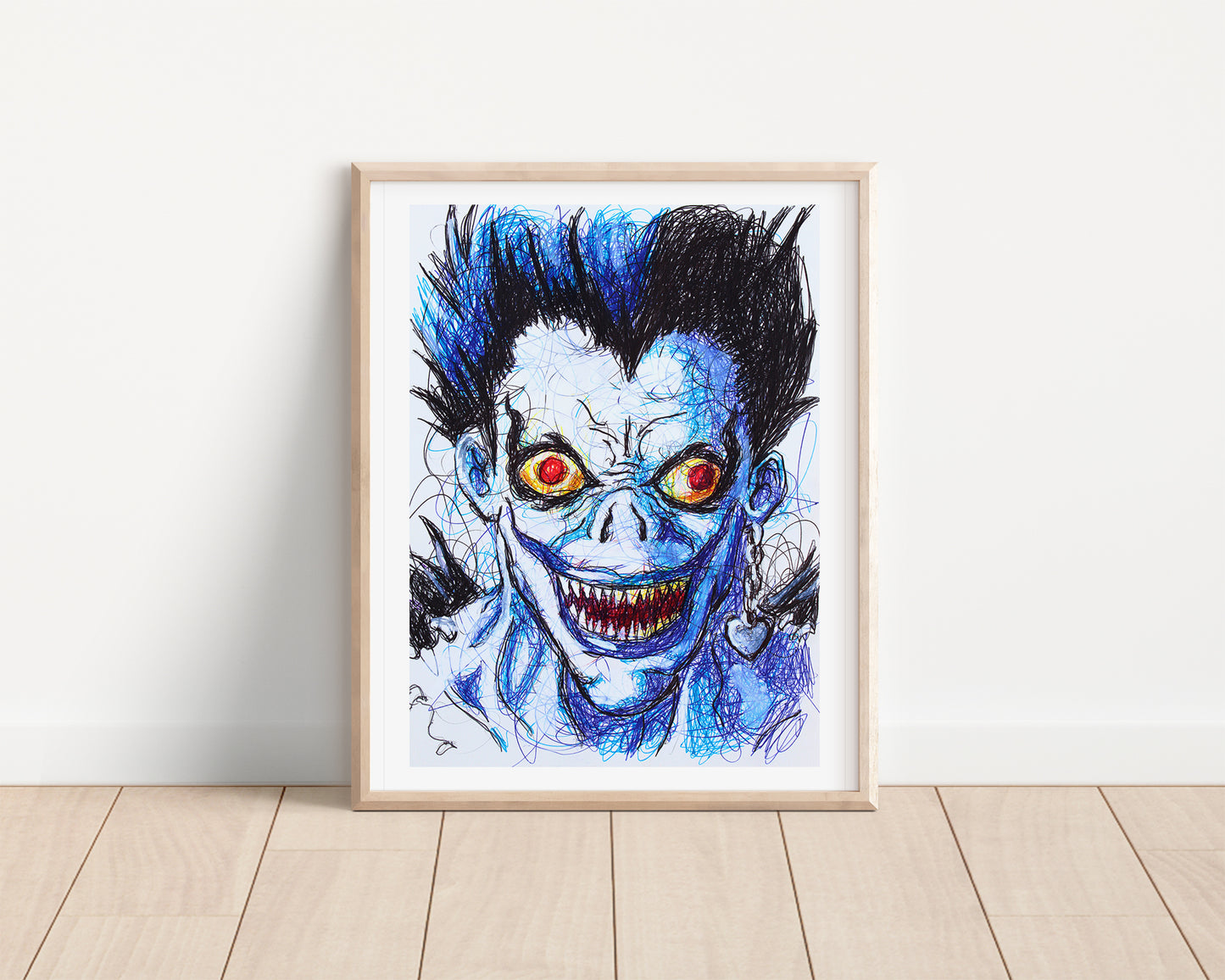 Ryuk Ballpoint Pen Scribble Art Print