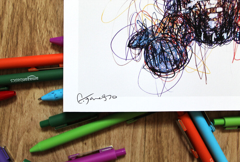 Sackboy Ballpoint Pen Scribble Art Print-Cody James by Cody