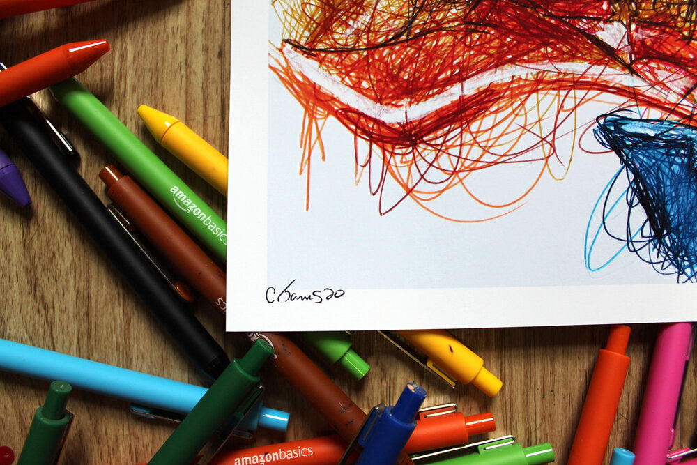 Sailor Venus Ballpoint Pen Scribble Art Print-Cody James by Cody