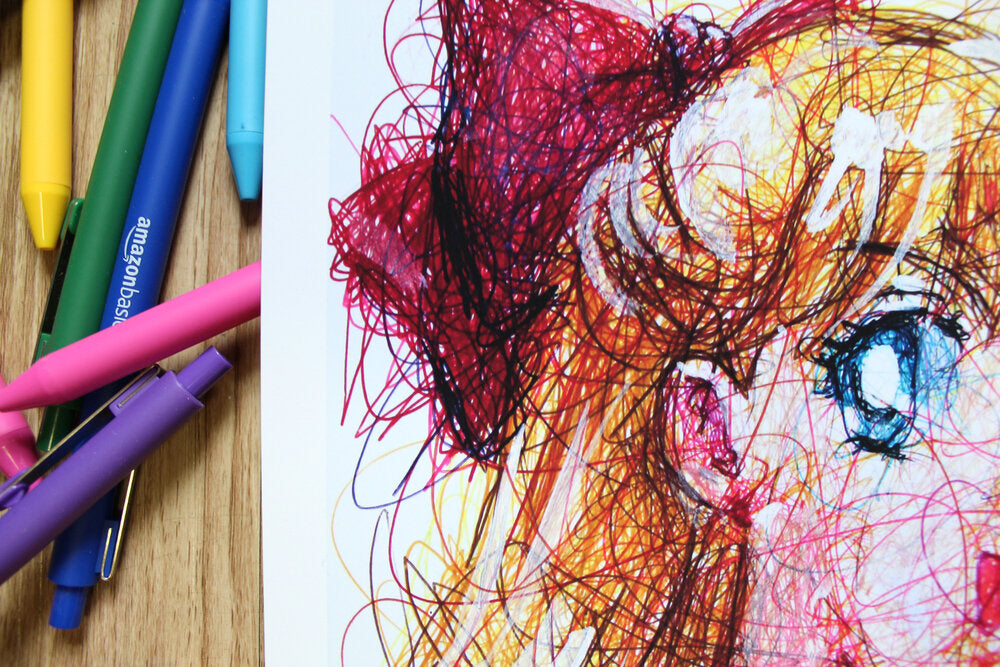 Sailor Venus Ballpoint Pen Scribble Art Print-Cody James by Cody