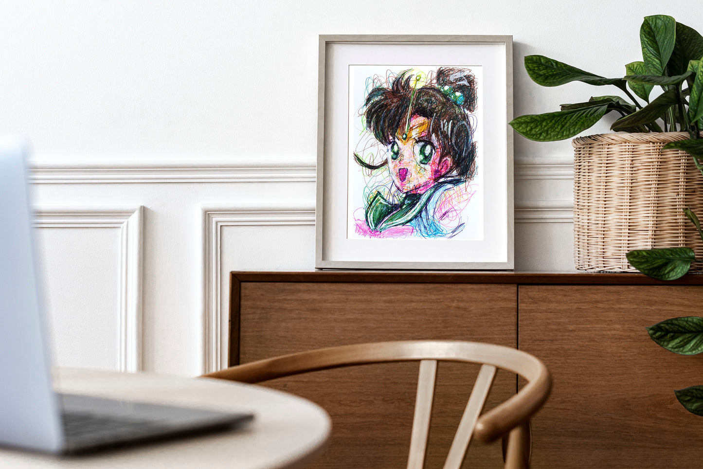 Sailor Jupiter Ballpoint Pen Scribble Art Print