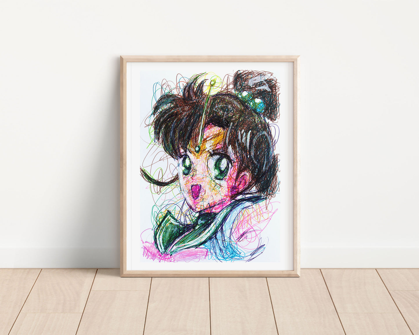 Sailor Jupiter Ballpoint Pen Scribble Art Print