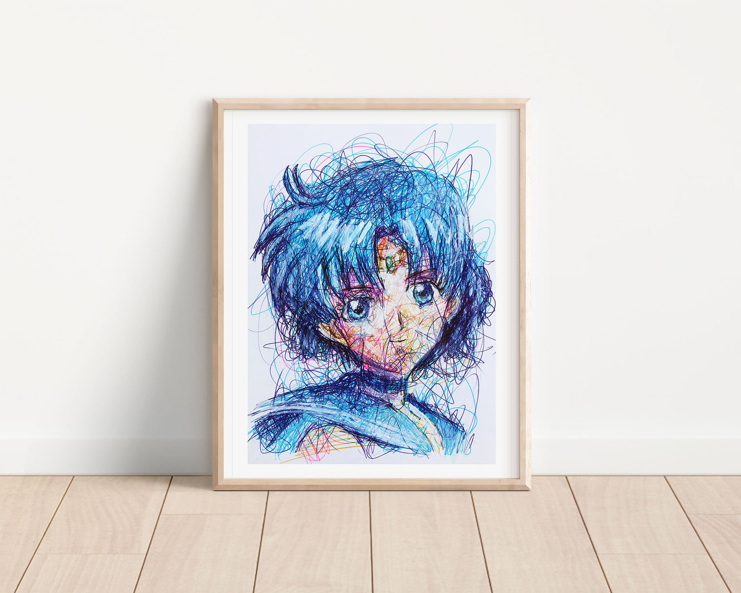 Sailor Mercury Ballpoint Pen Scribble Art Print